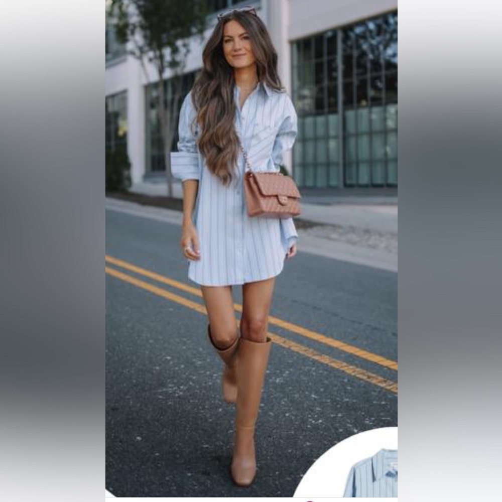 Nordstrom Blue Striped Button-Up Shirt